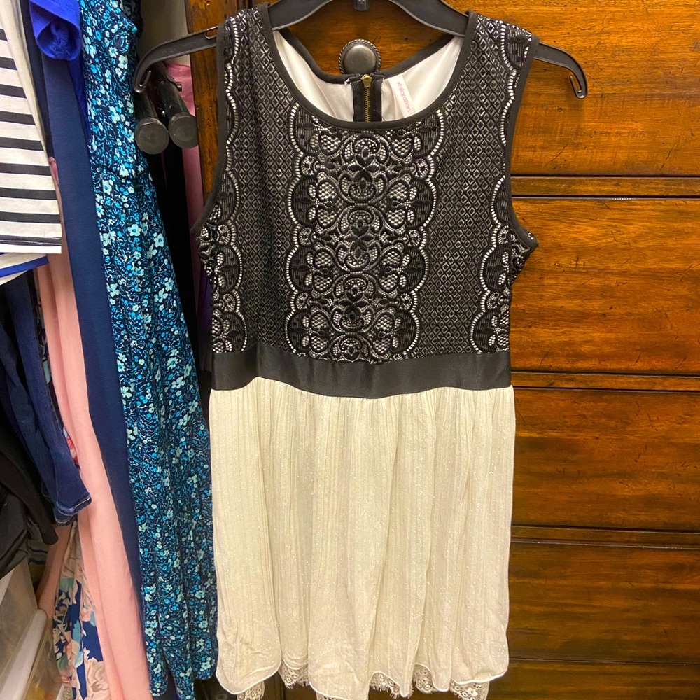 Black and Cream Sparkly Dress